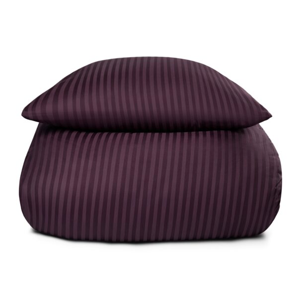 Sengetøj 140x200 cm - 100% bomuldssatin - Klassisk lilla striber