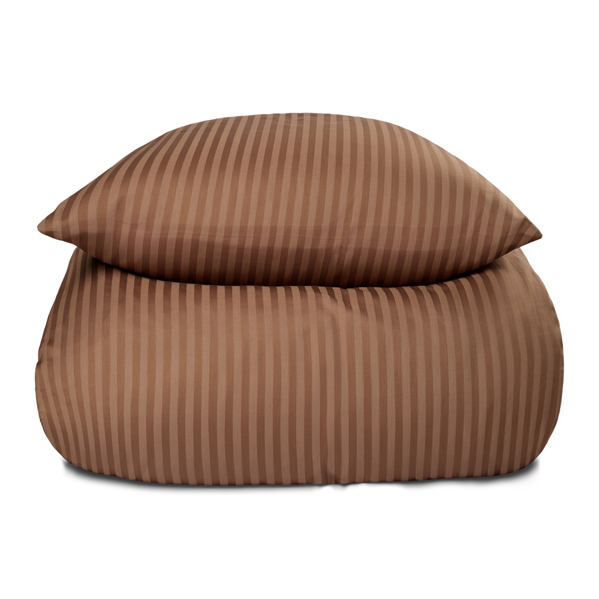 Sengetøj 140x200 cm - 100% bomuldssatin - Klassisk okkerfarvet striber Sengetøj 140x200 cm - 100% bomuldssatin - Klassisk okkerfarvet striber