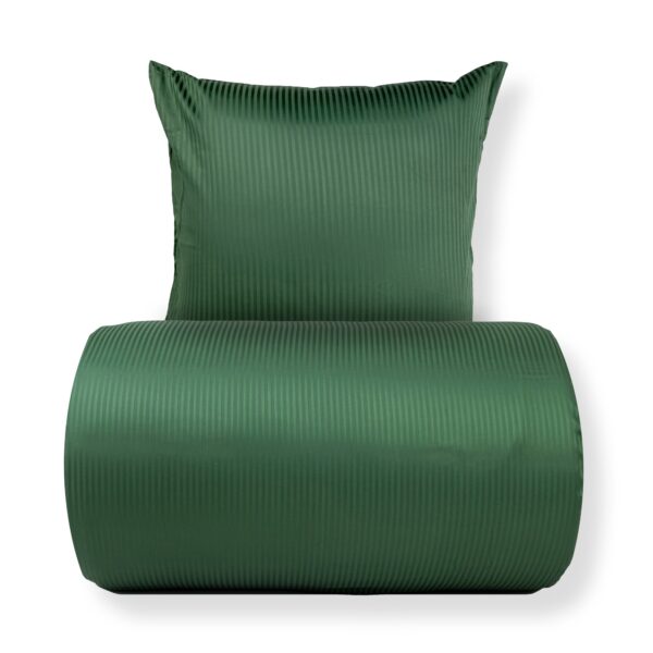 Sengetøj 140x200 cm - Egyptisk bomuld - Grønne jacquardvævede striber