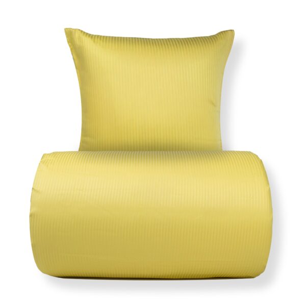 Sengetøj 140x200 cm - Egyptisk bomuld - Gule jacquardvævede striber