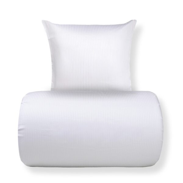 Sengetøj 140x200 cm - Egyptisk bomuld - Hvide jacquardvævede striber