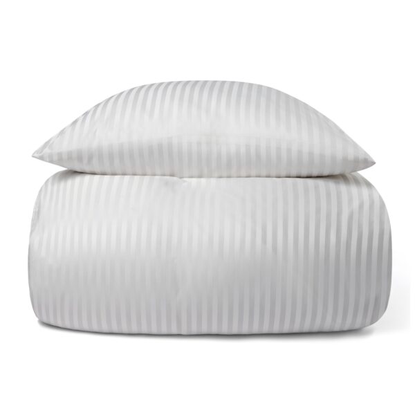 Sengetøj 140x200 cm - Microfiber - Ensfarvet med hvide striber