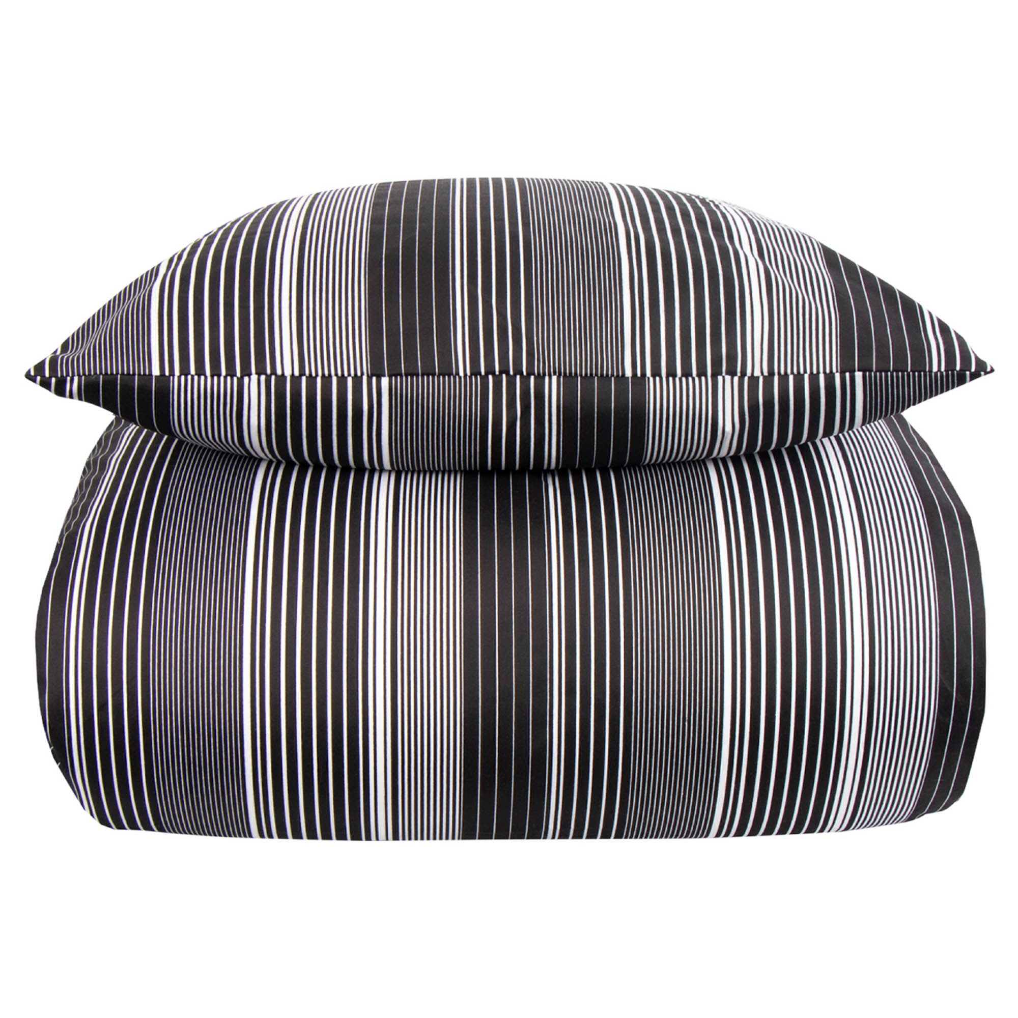 Sengetøj 140x200 cm - Microfiber - Sorte og grå striber Sengetøj 140x200 cm - Microfiber - Sorte og grå striber