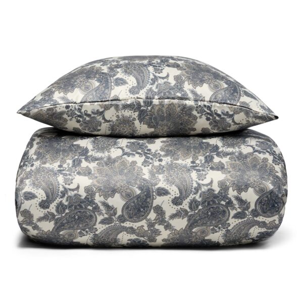 Sengetøj 140x200 cm - Satin - Sandfarvet blomstret design