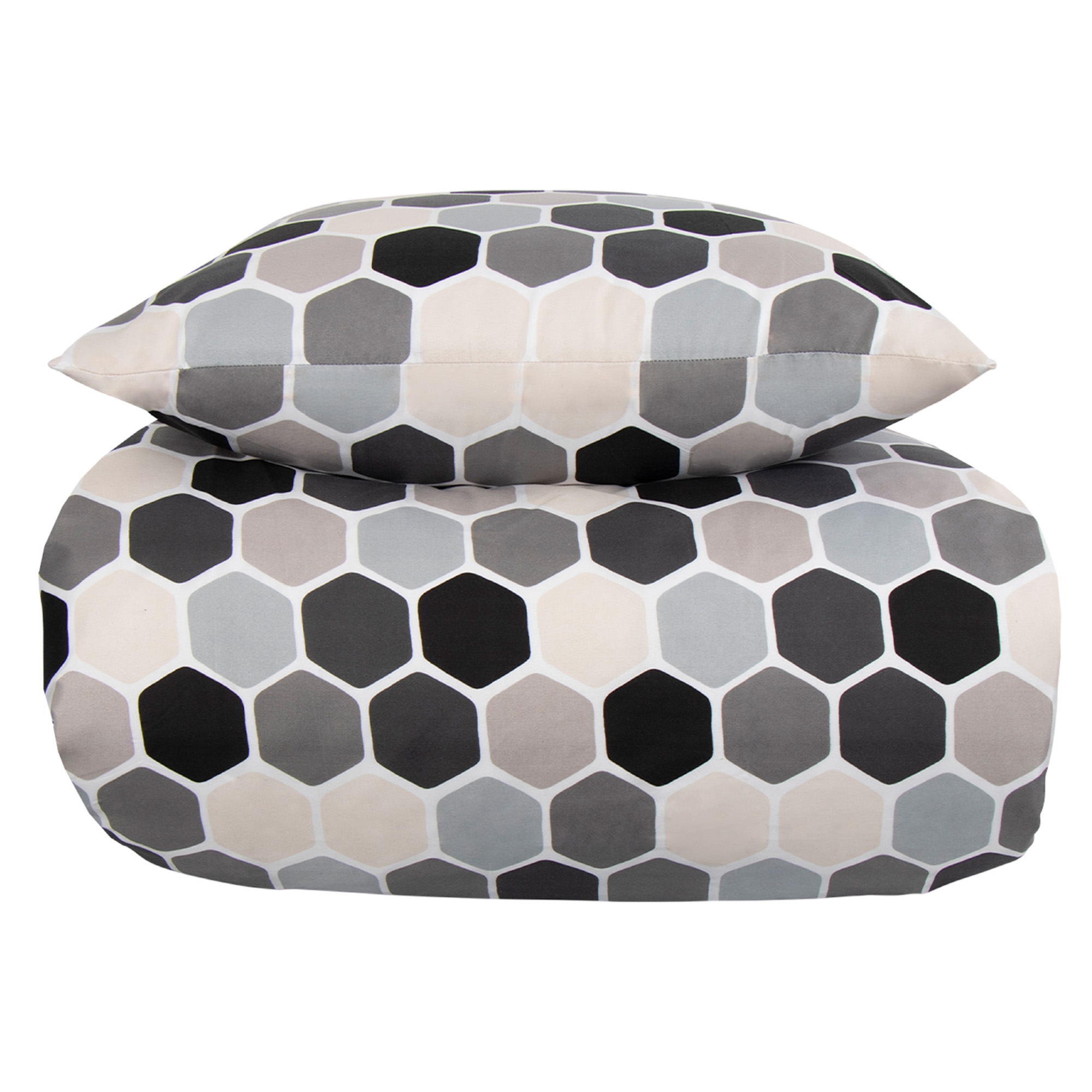 Sengetøj 140x220 cm - Cube lysegråt sengesæt - In Style sengelinned i mikrofiber Sengetøj 140x220 cm - Cube lysegråt sengesæt - In Style sengelinned i mikrofiber