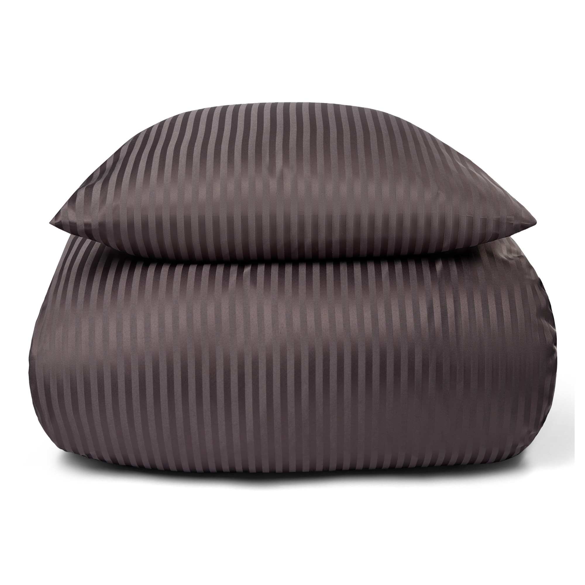 Sengetøj 140x220 cm - Microfiber - Ensfarvet med antracit grå striber Sengetøj 140x220 cm - Microfiber - Ensfarvet med antracit grå striber