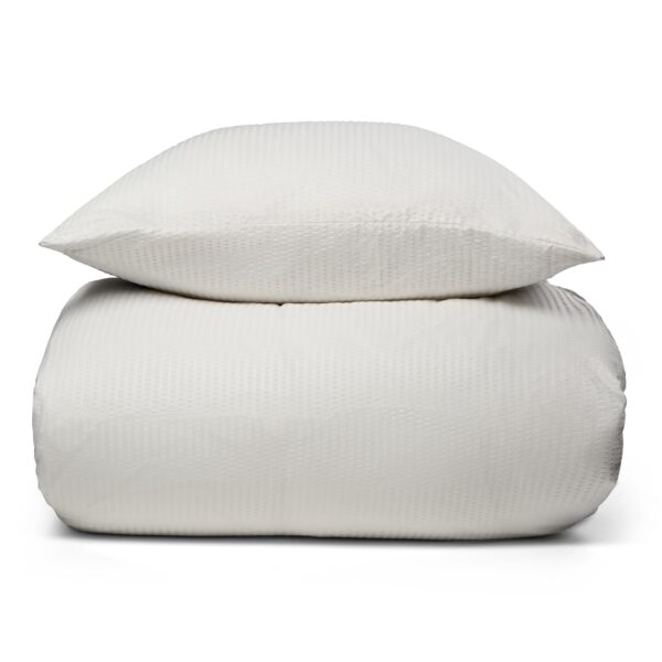 Sengetøj 150x210 cm - Bæk og bølge - Microfiber - Hvid krep