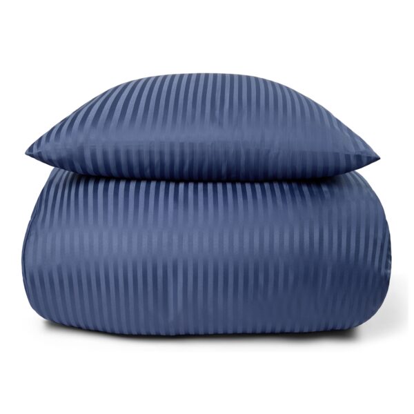 Sengetøj 150x210 cm - Microfiber - Ensfarvet med blå striber