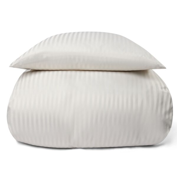 Sengetøj 150x210 cm - Microfiber - Ensfarvet med creme farvet striber