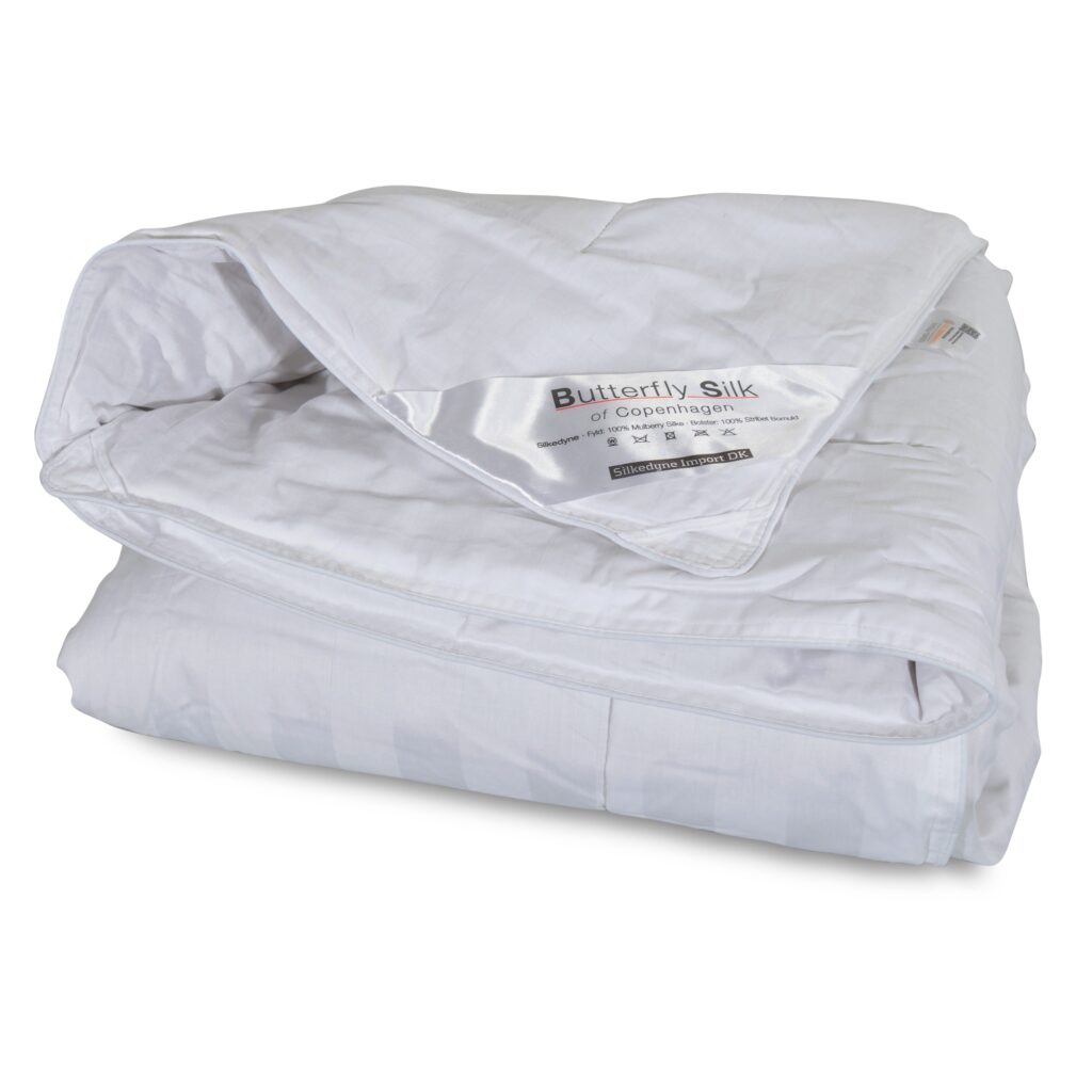 Silke vinterdyne - 100% mulberry silke - Stribet bomulds cambric - Butterfly Silk