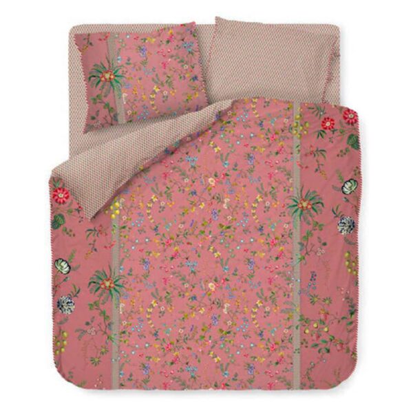 Blomstret sengetøj - 140x200 cm - Petites Fleur Pink - 2 i 1 sengesæt - 100% bomuld - Pip Studio sengetøj