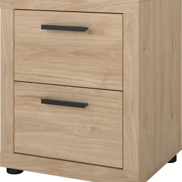Sengebord/natbord Vesterholm Ena, 2 skuffer, Jackson Hickory, spånplade, H57 x B47 x D41 cm