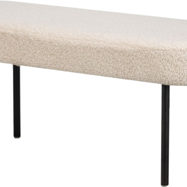 Nordlys Furniture Oslo sengebænk – hvid bouclé, 100×38 cm
