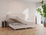 Nordic Dream Alva Kontinentalseng med opbevaring 200x200 – Sand