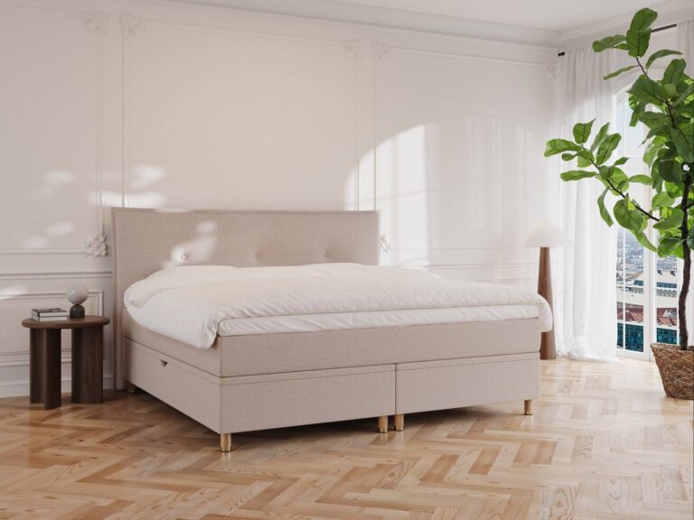 Nordic Dream Alva Kontinentalseng med opbevaring 200x200 – Macchiato