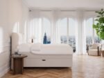 Nordic Dream Alva Kontinentalseng med opbevaring 200x200 – Sand