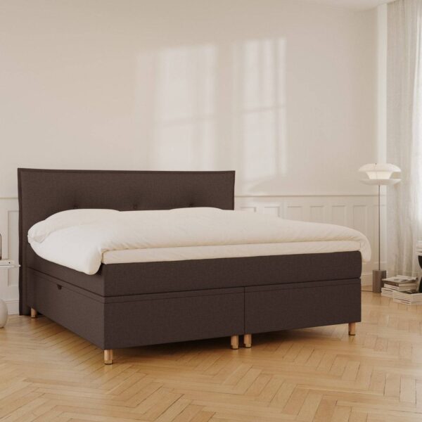 Nordic Dream Alva Grande Kontinentalseng med opbevaring 200x200 – Mørk brun