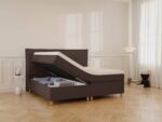 Nordic Dream Alva Grande Kontinentalseng med opbevaring 200x200 – Mørk brun