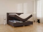 Nordic Dream Alva Grande Kontinentalseng med opbevaring 200x200 – Mørk brun