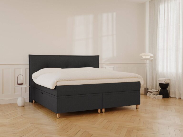 Nordic Dream Alva Grande Kontinentalseng med opbevaring 200x200 – Antracit