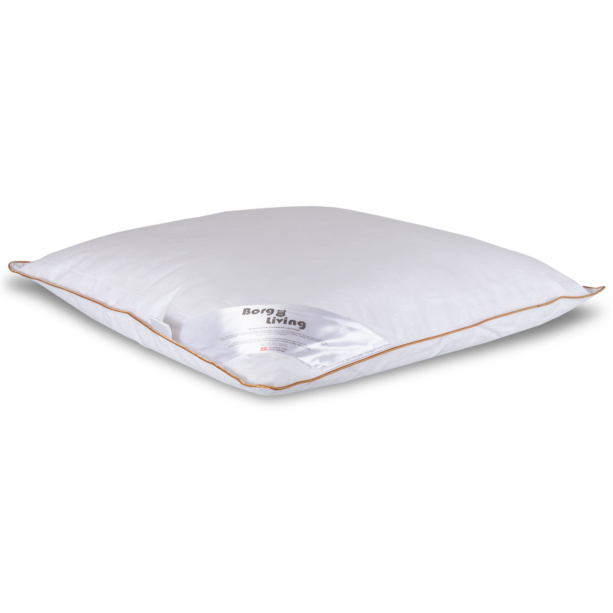 Moskusdun hovedpude - Lav - 60x63 cm - 3 kamre hovedpude - Borg Living Moskusdun hovedpude - Lav - 60x63 cm - 3 kamre hovedpude - Borg Living