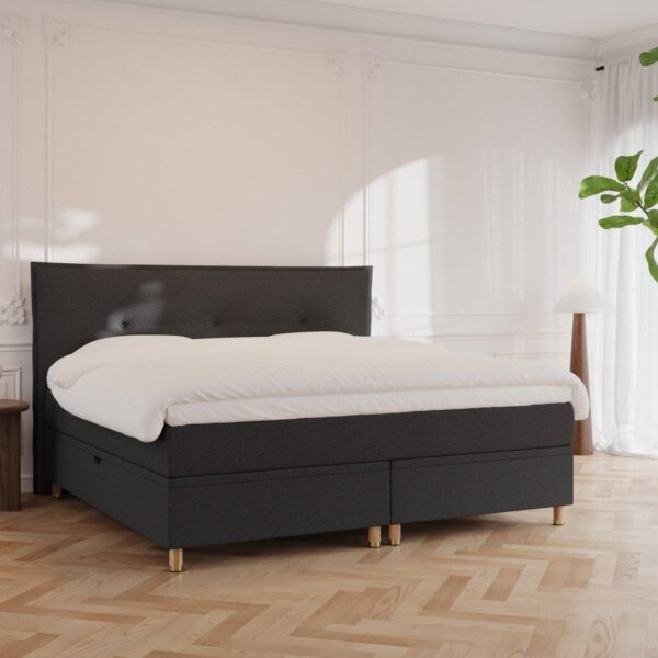 Alva kontinentalseng med opbevaring 200x200 – Nordic Dream Antracit