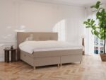 Alva kontinentalseng med opbevaring 200x200 – Nordic Dream Brun