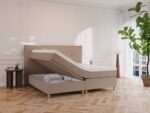 Alva kontinentalseng med opbevaring 200x200 – Nordic Dream Brun