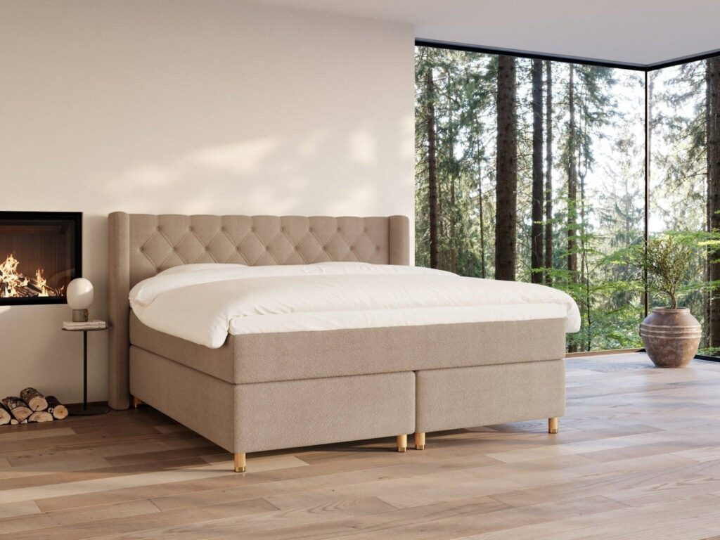 Eira Bouclé latte 200x200 – Nordic Dream kontinentalseng