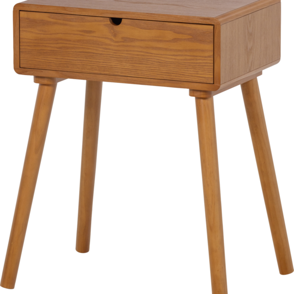 Natbord/sengebord WOOOD Collection, brun MDF med synlig træstruktur, H54xB36xD30 cm, FSC