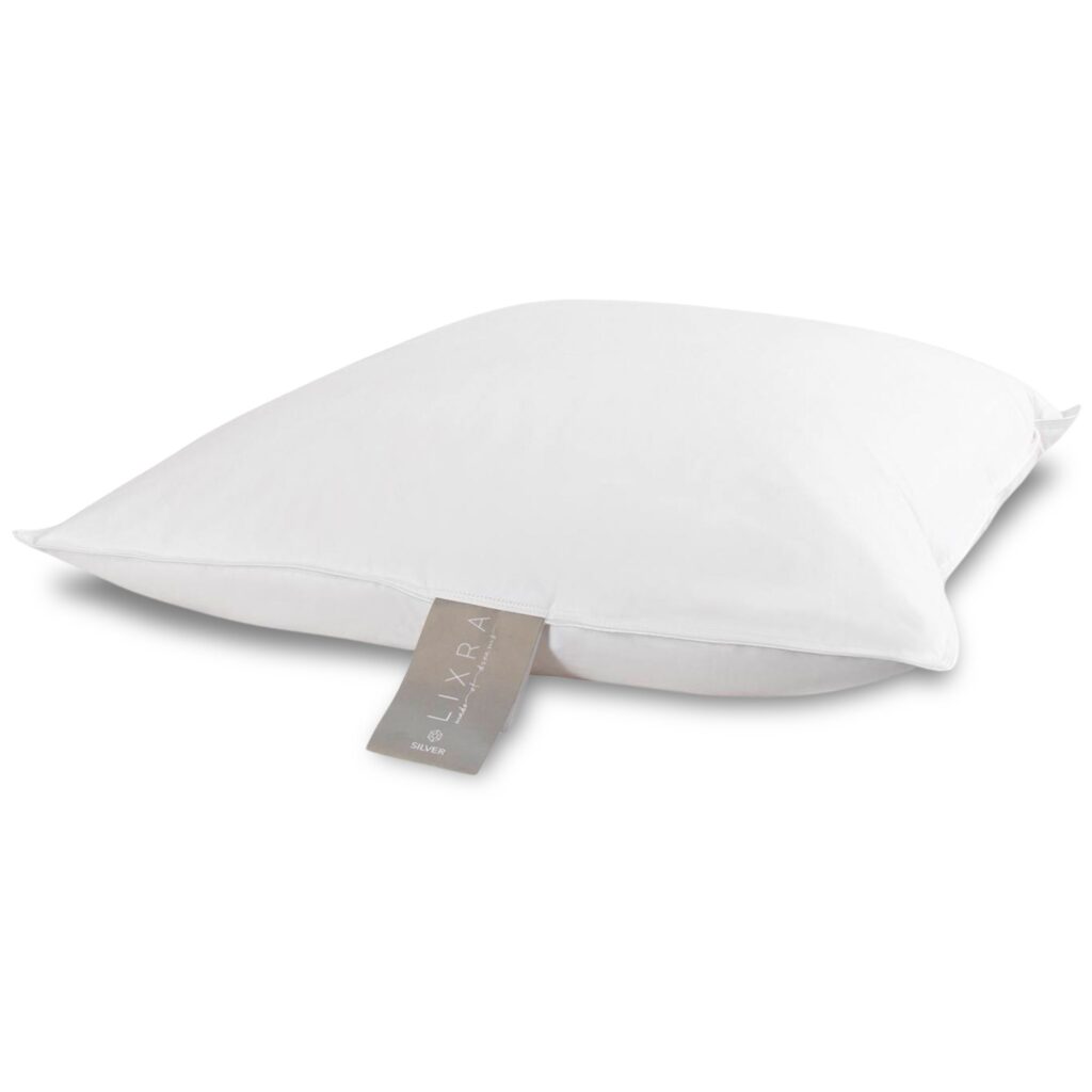 Moskuspude - 60x63 cm - Lav hovedpude - 3 kammer dunpude - LIXRA Silver