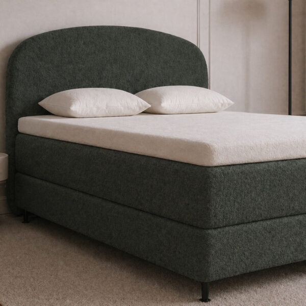 Brøndby bouclé kontinentalseng - 200x200 - Grøn Bouclé (Nowornever37)