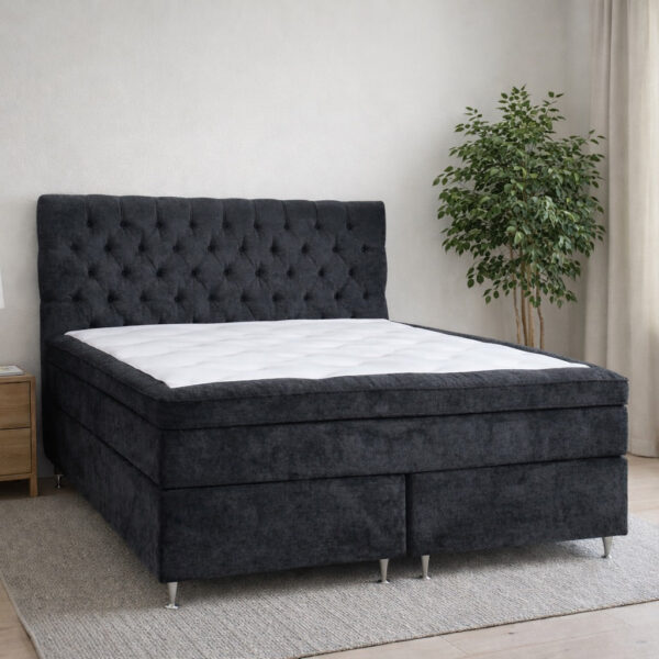 Padborg kontinentalseng - 200x200 - Sort (Velour)