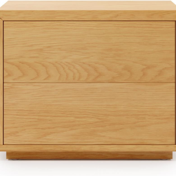 Sengebord natbord Kave Home Abilen - FSC-eg finer, nordisk design, blødlukkende skuffer, justerbare fødder