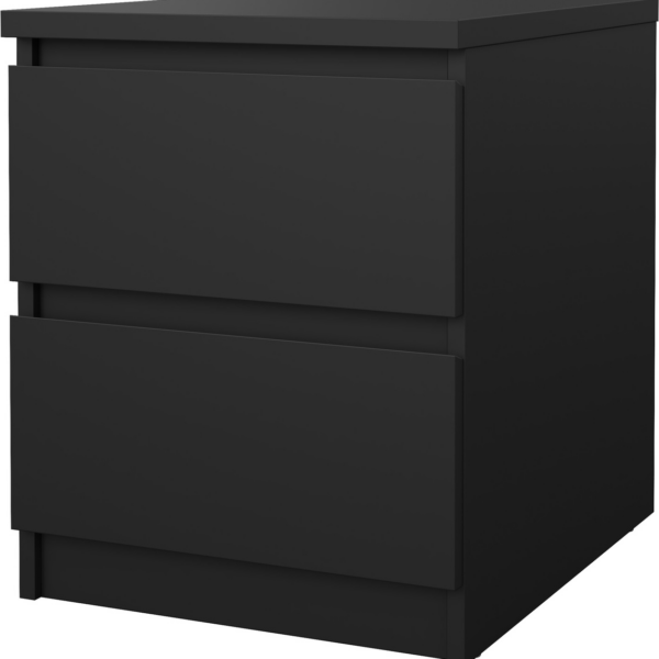 Sengebord natbord Vesterholm Naia matsort 2 skuffer H49,5 x B40,4 x D50 cm FSC