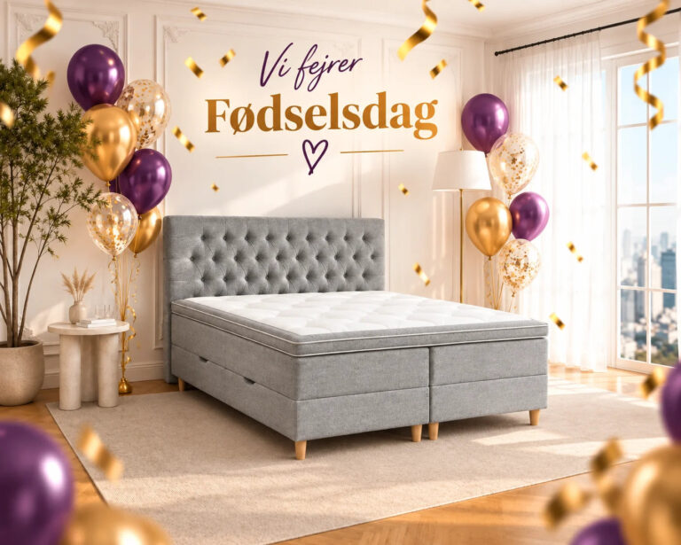 Greve Opbevaringsseng med 7-zonet Pocketmadras og Valgfri Fasthed