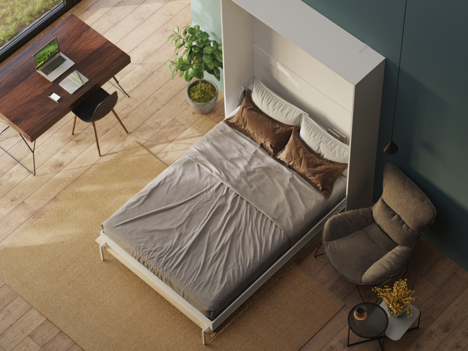 CLASSIC skabsseng, høj model 140x200cm - farve Skab: Hvid, Front: Hvid CLASSIC skabsseng, høj model 140x200cm - farve Skab: Hvid, Front: Hvid