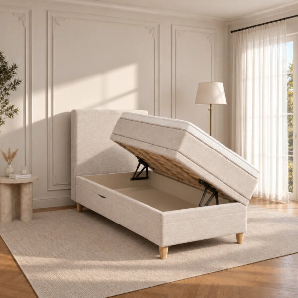 Kerteminde Opbevaringsseng - 90x200 - Lys sand (Verita03)