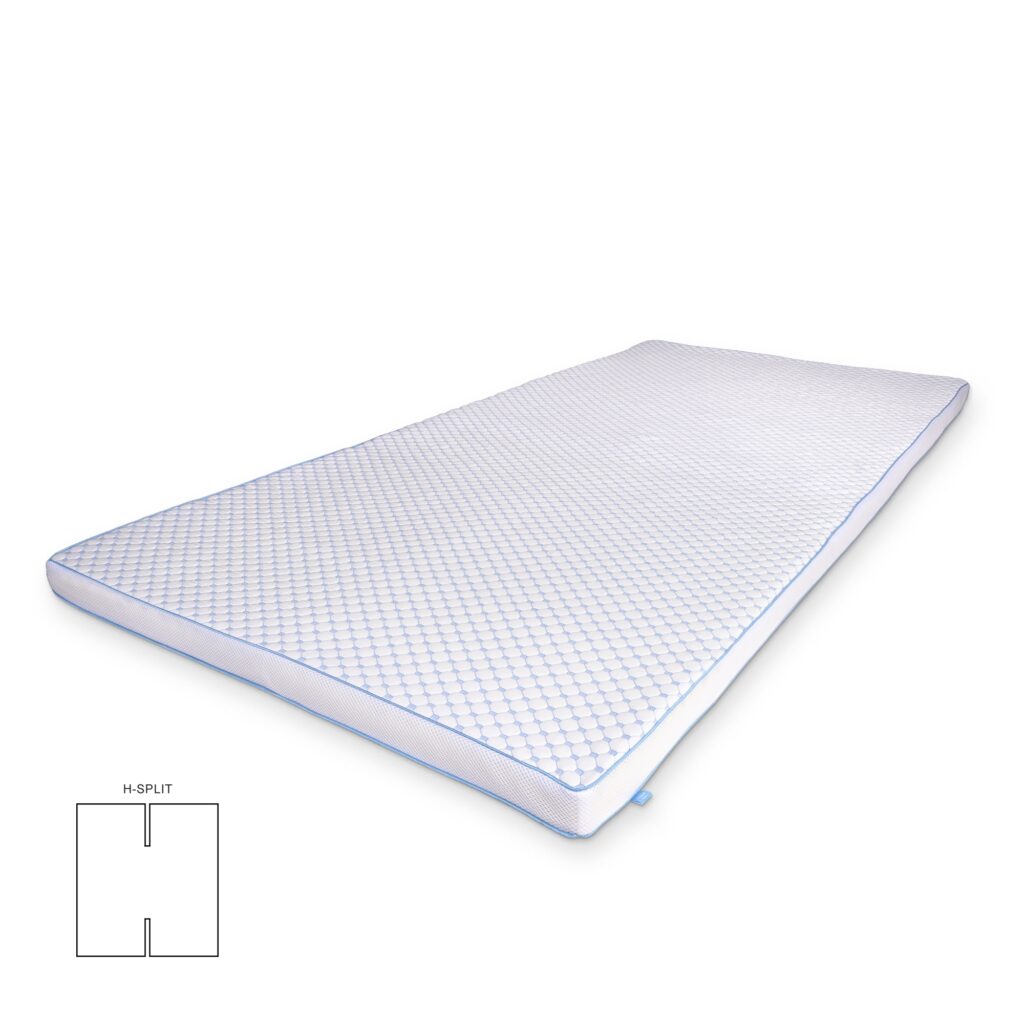 Kølende H-split topmadras - 160x200 cm 5 cm høj - 5 zoner - Memoryskum topmadras - SLEEP TECH by Borg