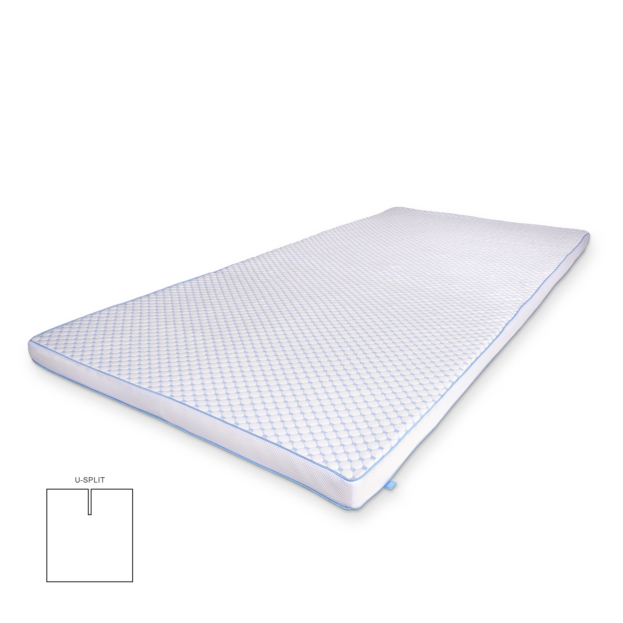 Kølende U-split topmadras - 160x200 cm 5 cm høj - 5 zoner - Memoryskum topmadras - SLEEP TECH by Borg Kølende U-split topmadras - 160x200 cm 5 cm høj - 5 zoner - Memoryskum topmadras - SLEEP TECH by Borg