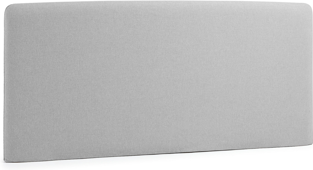 Dyla sengegavl i gråt stof – H76 x B168 cm, polstret