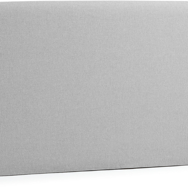 Dyla sengegavl i gråt stof – H76 x B168 cm, polstret