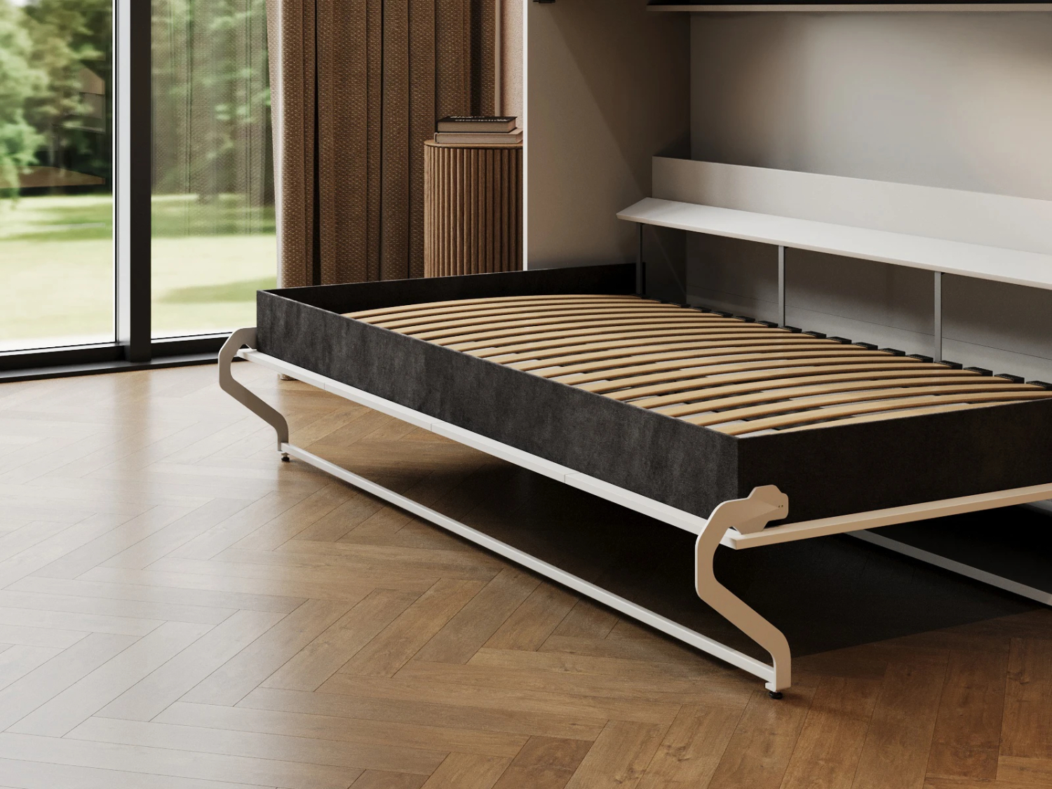 M2 skabsseng, lav model 100x200cm - farve Skab: Hvid, Front: Hvid M2 skabsseng, lav model 100x200cm - farve Skab: Hvid, Front: Hvid