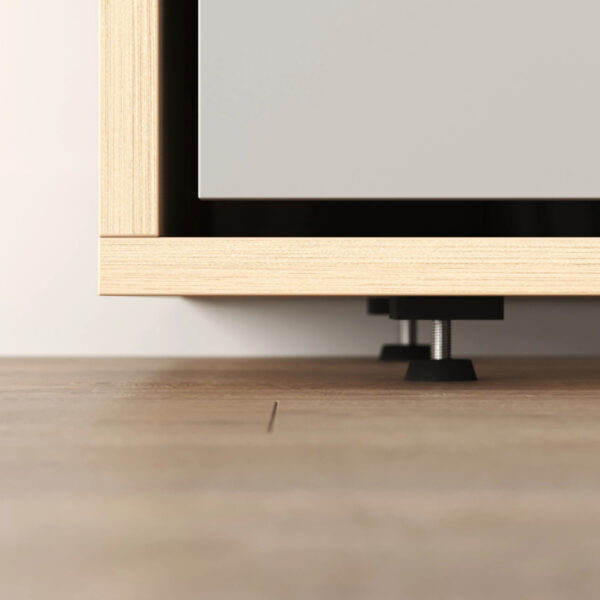 M3 skabsseng, høj model 180x200cm - farve Skab: Kejser eg, Front: Grå