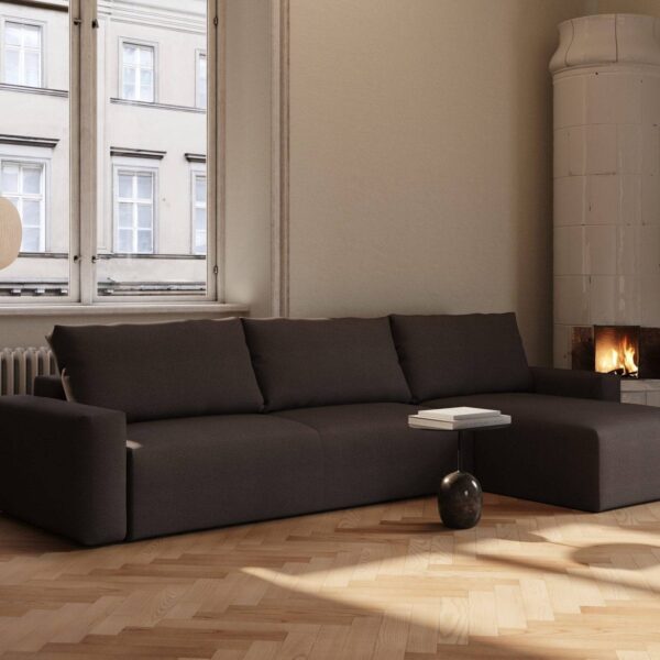 Maru Sovesofa med Chaiselong 145x342 cm - Chocco - Nordic Dream