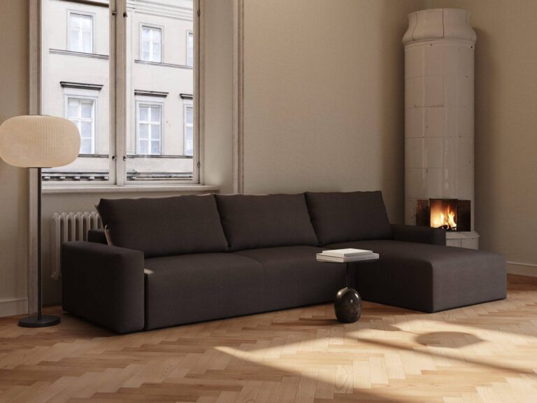 Maru Sovesofa med Chaiselong 145x342 cm - Chocco - Nordic Dream