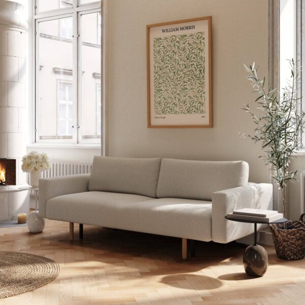 Maya Sovesofa med Armlæn 140x200 cm - Bouclé Beige - Nordic Dream