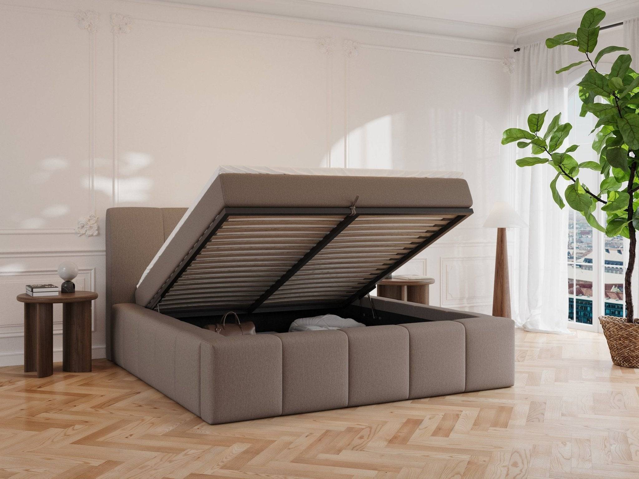 Nordic Dream Uma Seng 200x200 cm – Mocha med Opbevaring