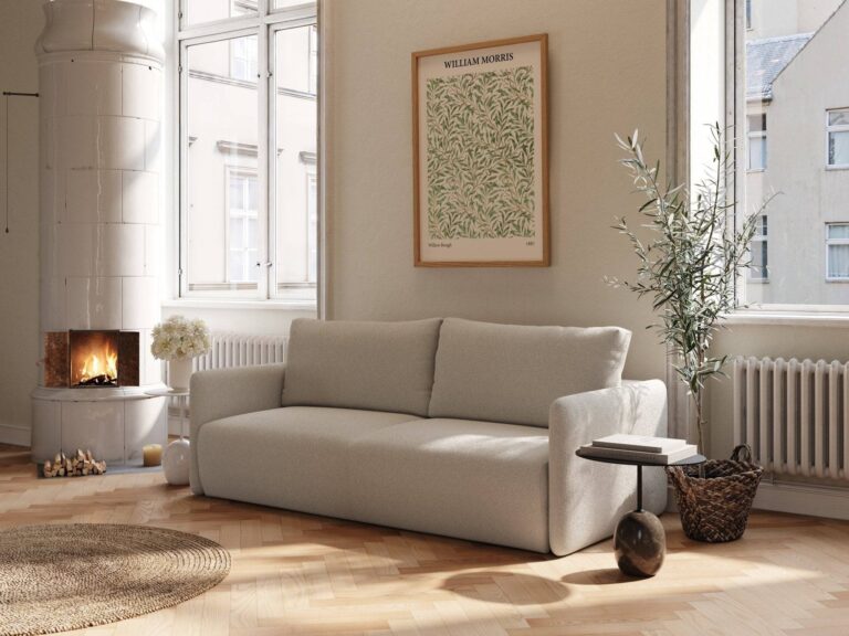 Cora Sovesofa 140x200 cm - Bouclé Beige - Nordic Dream