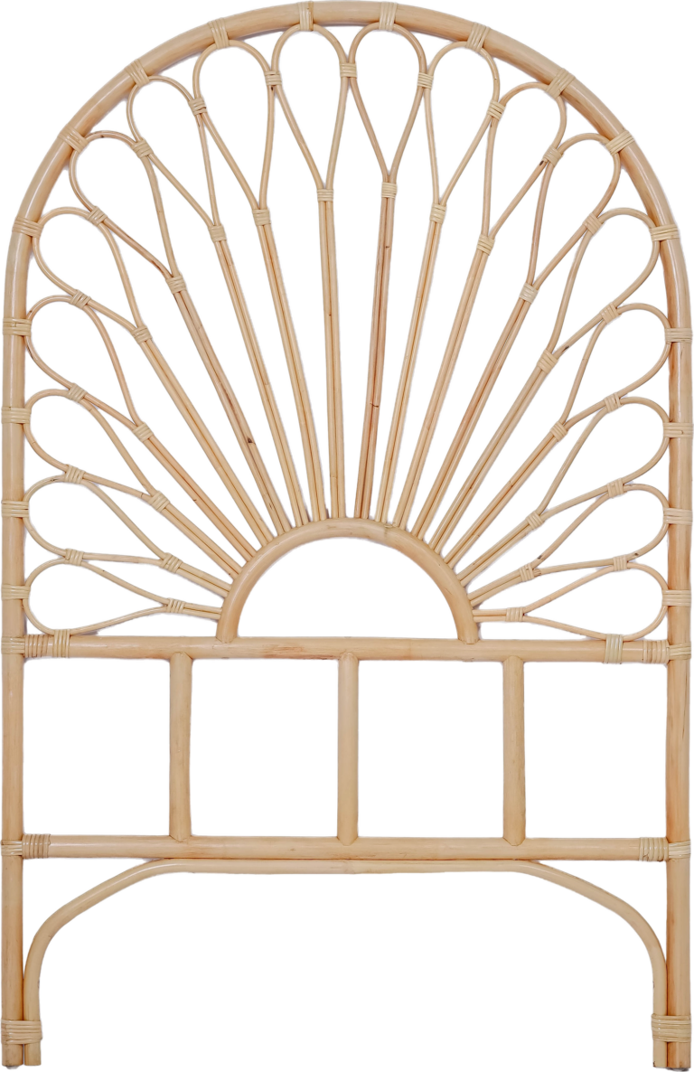 Bacan90 sengegavl i brun rattan – H141 x B90 cm